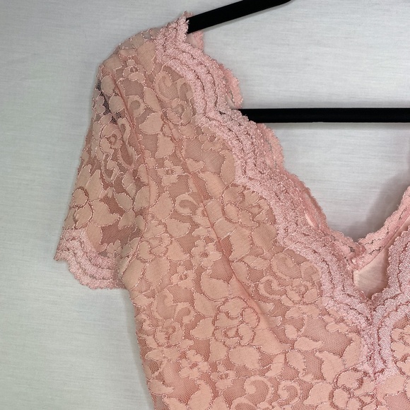 Urban Outfitters Kimchi Blue Pink Lace Mini Dress - Picture 5 of 7